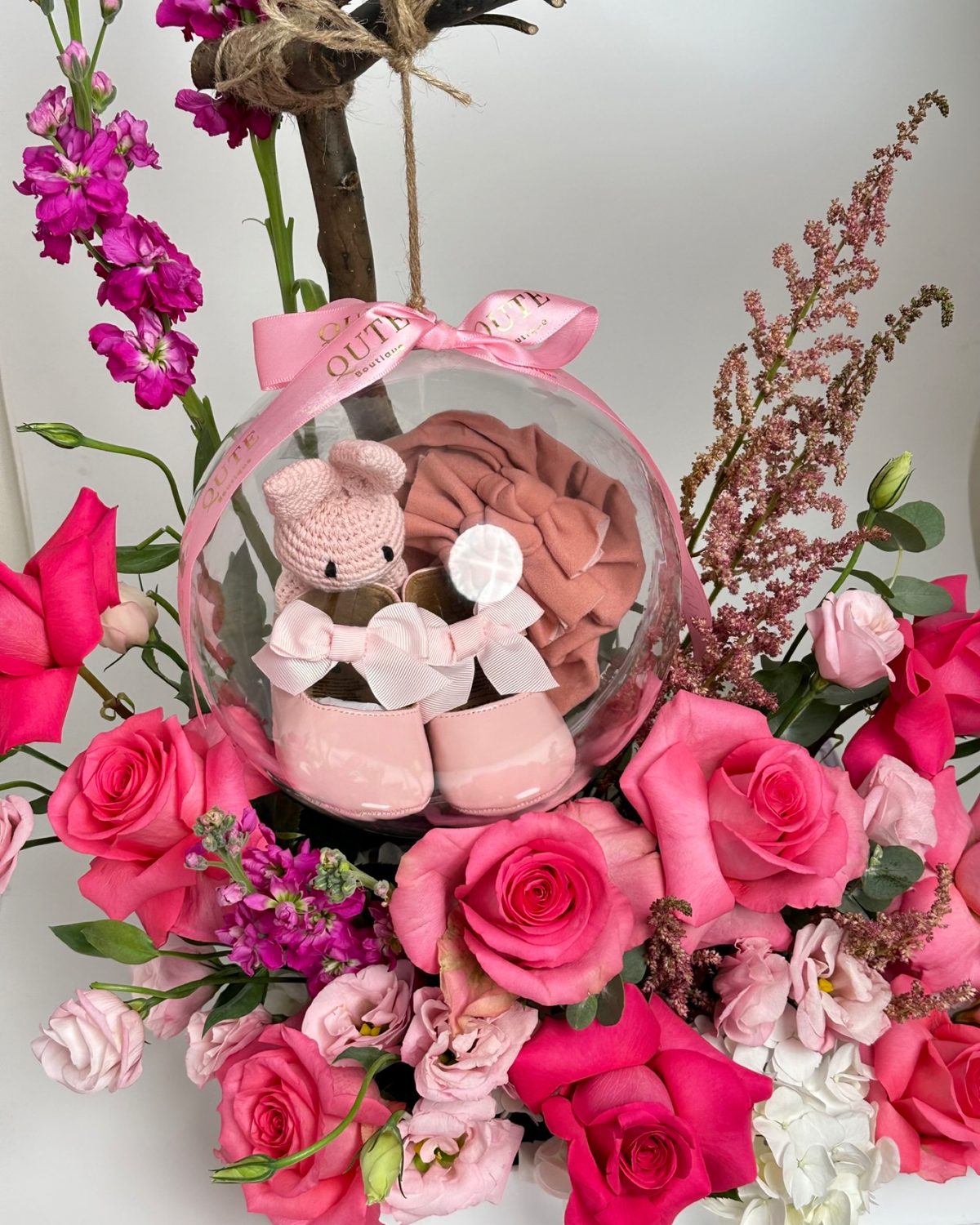 Baby Bloom Bubble – "Little Princess" Crochet & Booties Keepsake Arrangement | Plaza Hollandi Collaboration
