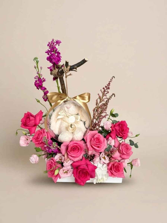 Baby Bloom Bubble – "The Big Reveal" Gender Reveal Keepsake | Floral Art by Plaza Hollandi