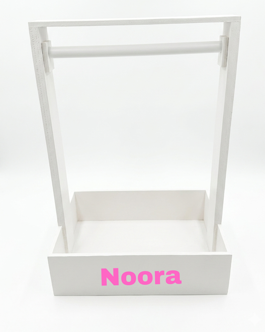Wood Baby Basket - Personalised with name