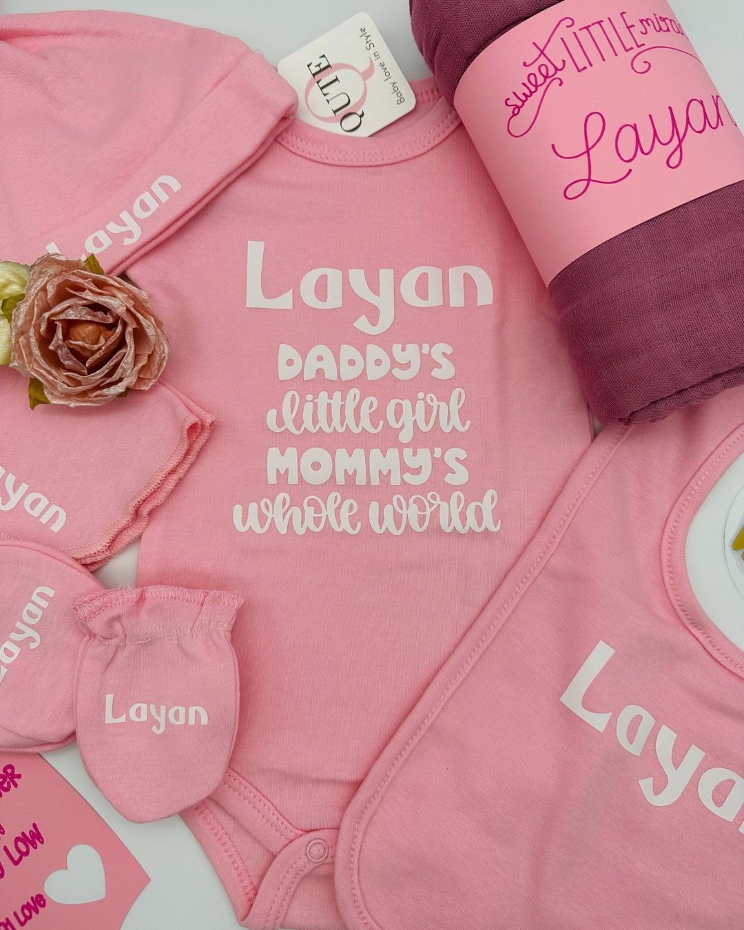 9-pieces -Personalized Baby Girl Clothing Set