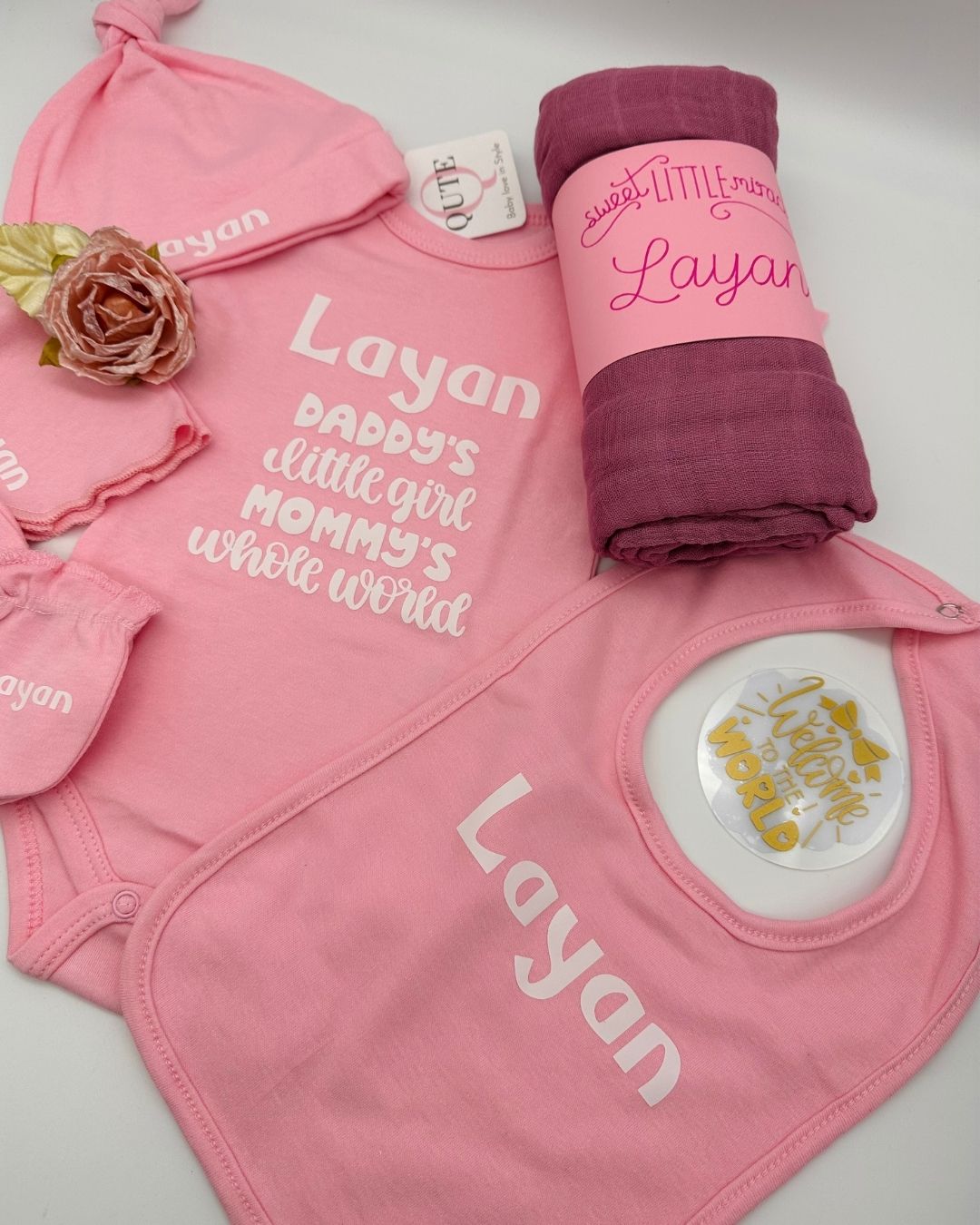 9-pieces -Personalized Baby Girl Clothing Set