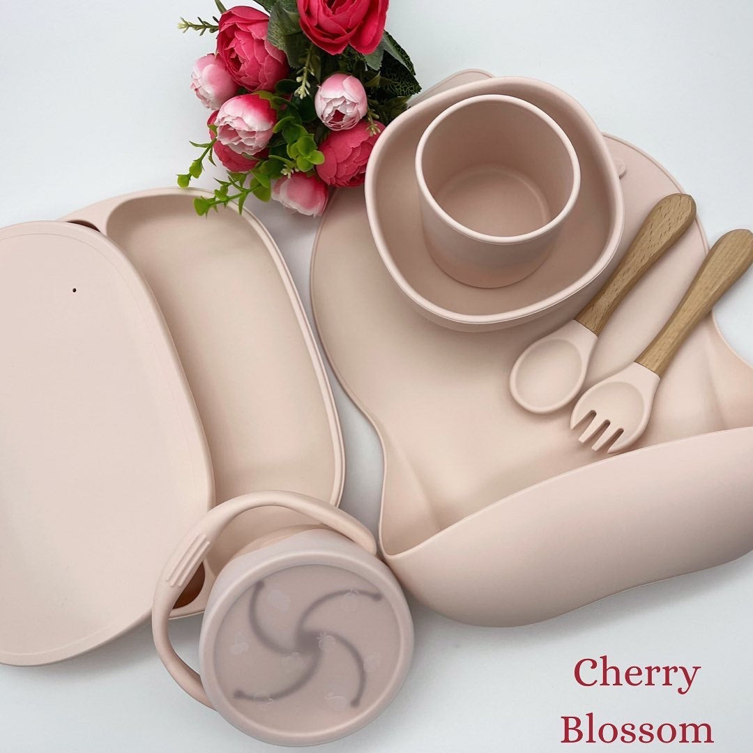 9 pieces -Baby Feeding Set - Rose pink