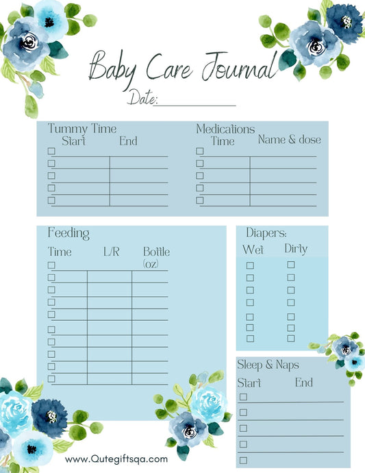 Baby Care Journal - Blue