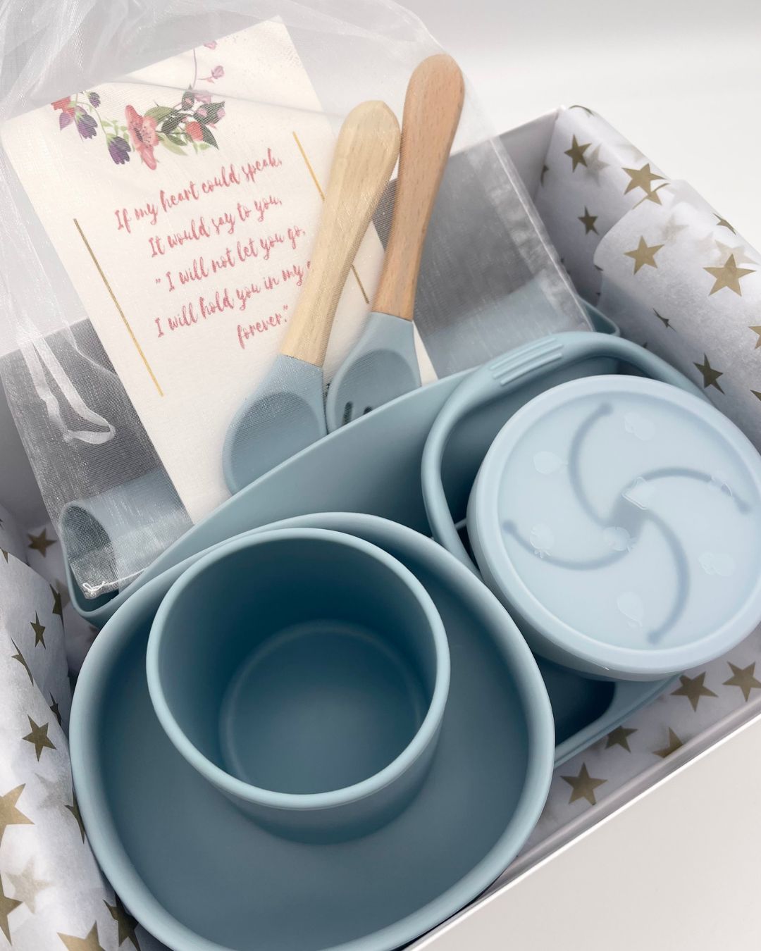 9-pieces -Baby Feeding Set - Dusty Blue