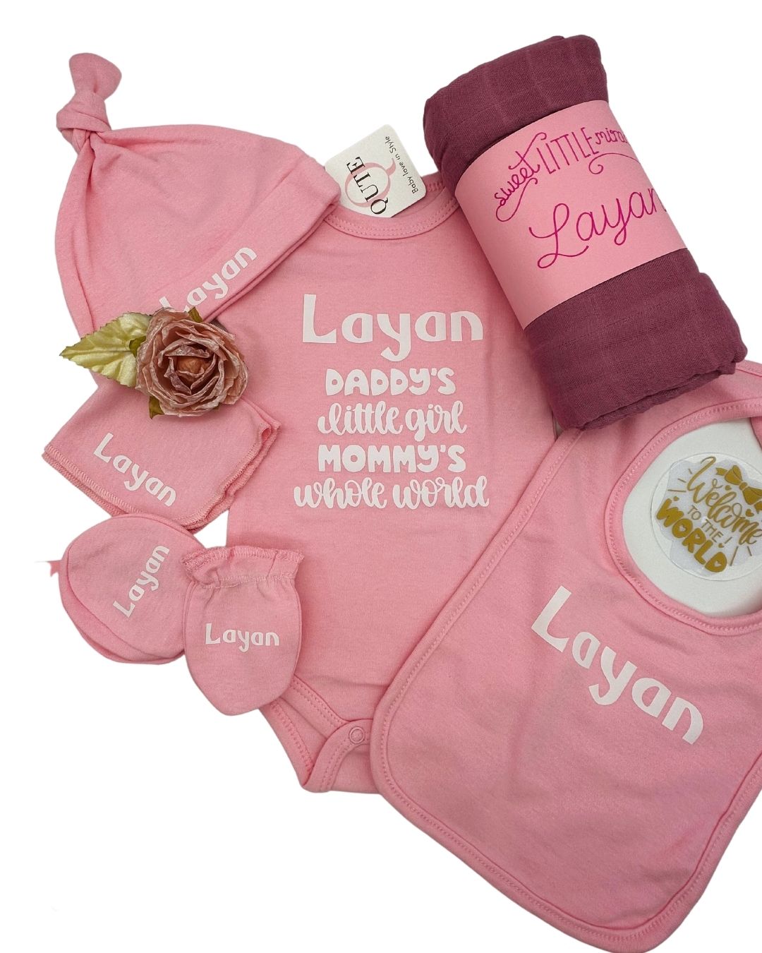 9-pieces -Personalized Baby Girl Clothing Set