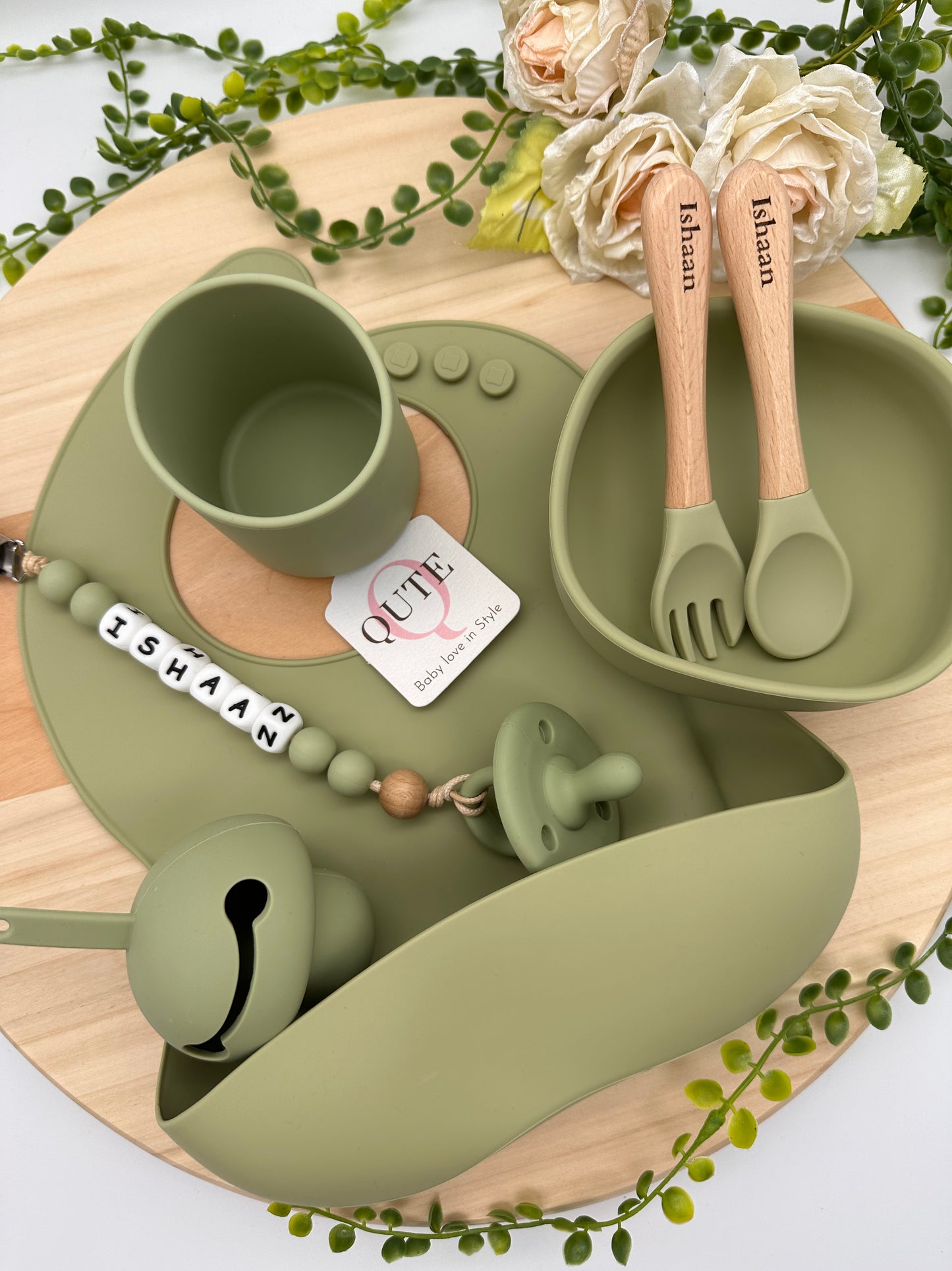 9-pieces-Newborn Essentials Gift Set - Olive Green